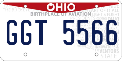 OH license plate GGT5566
