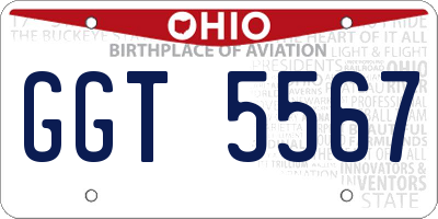 OH license plate GGT5567
