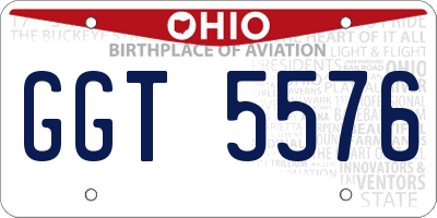 OH license plate GGT5576