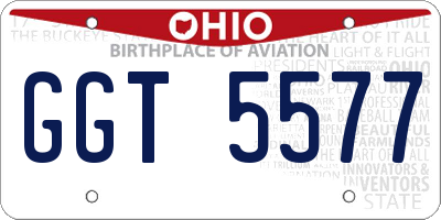 OH license plate GGT5577