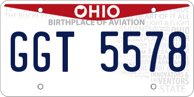 OH license plate GGT5578