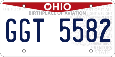 OH license plate GGT5582