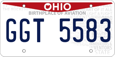 OH license plate GGT5583