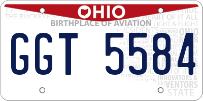 OH license plate GGT5584