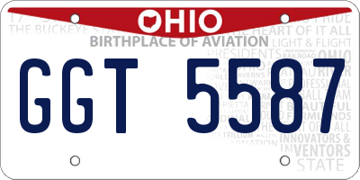 OH license plate GGT5587
