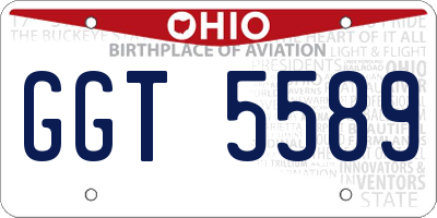 OH license plate GGT5589