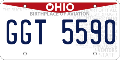 OH license plate GGT5590