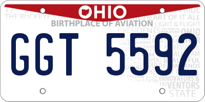 OH license plate GGT5592