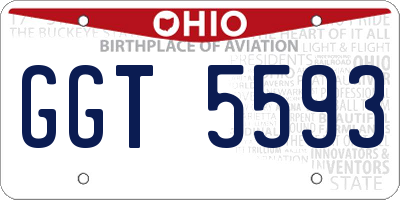 OH license plate GGT5593