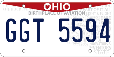 OH license plate GGT5594