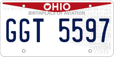 OH license plate GGT5597
