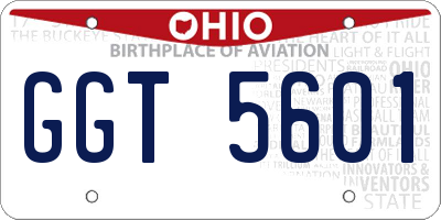OH license plate GGT5601