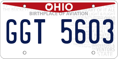 OH license plate GGT5603