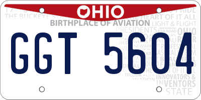 OH license plate GGT5604