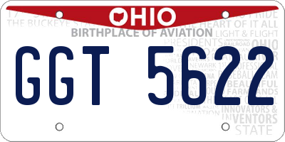OH license plate GGT5622