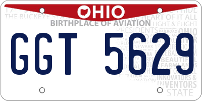 OH license plate GGT5629