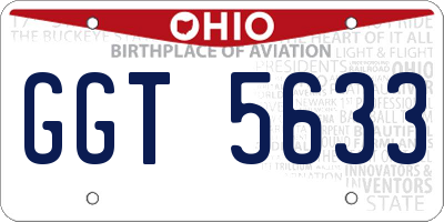 OH license plate GGT5633