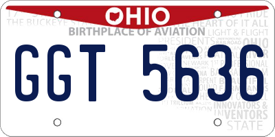 OH license plate GGT5636