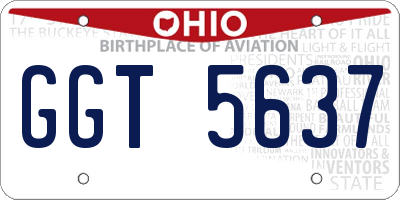 OH license plate GGT5637
