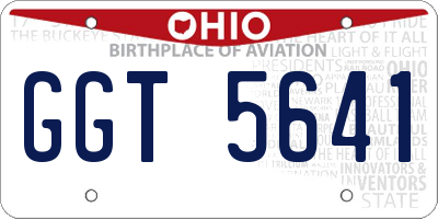 OH license plate GGT5641