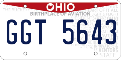 OH license plate GGT5643