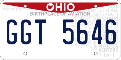 OH license plate GGT5646