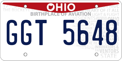 OH license plate GGT5648