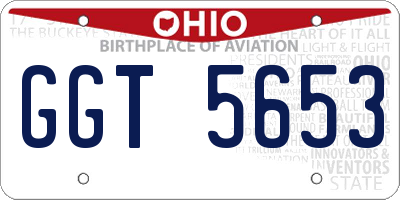 OH license plate GGT5653