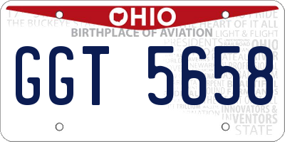 OH license plate GGT5658