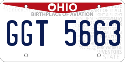 OH license plate GGT5663