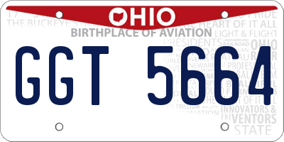 OH license plate GGT5664