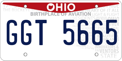 OH license plate GGT5665