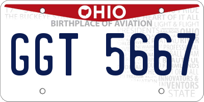 OH license plate GGT5667