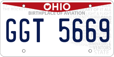 OH license plate GGT5669