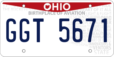 OH license plate GGT5671