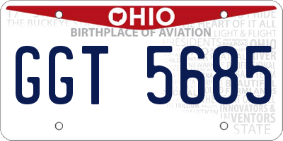 OH license plate GGT5685