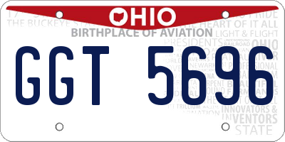 OH license plate GGT5696