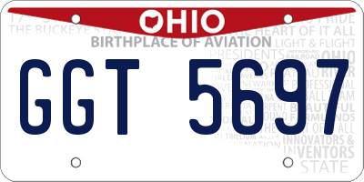 OH license plate GGT5697