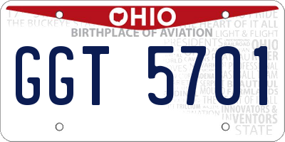OH license plate GGT5701
