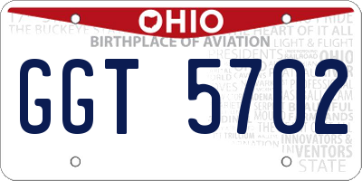 OH license plate GGT5702