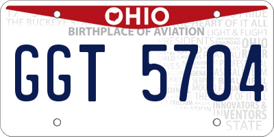 OH license plate GGT5704
