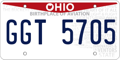 OH license plate GGT5705