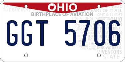 OH license plate GGT5706