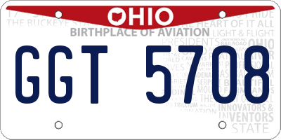 OH license plate GGT5708