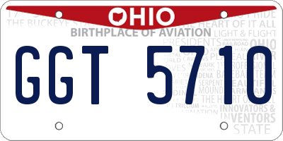 OH license plate GGT5710