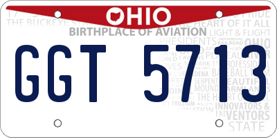 OH license plate GGT5713