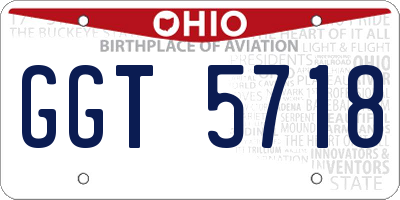OH license plate GGT5718