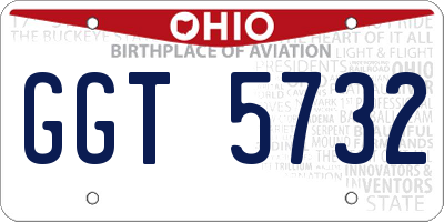 OH license plate GGT5732