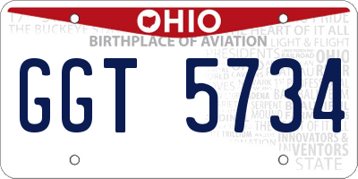OH license plate GGT5734