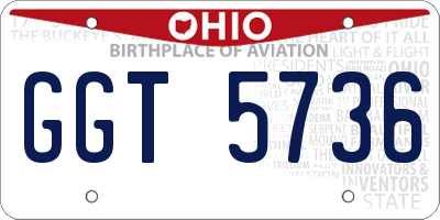 OH license plate GGT5736